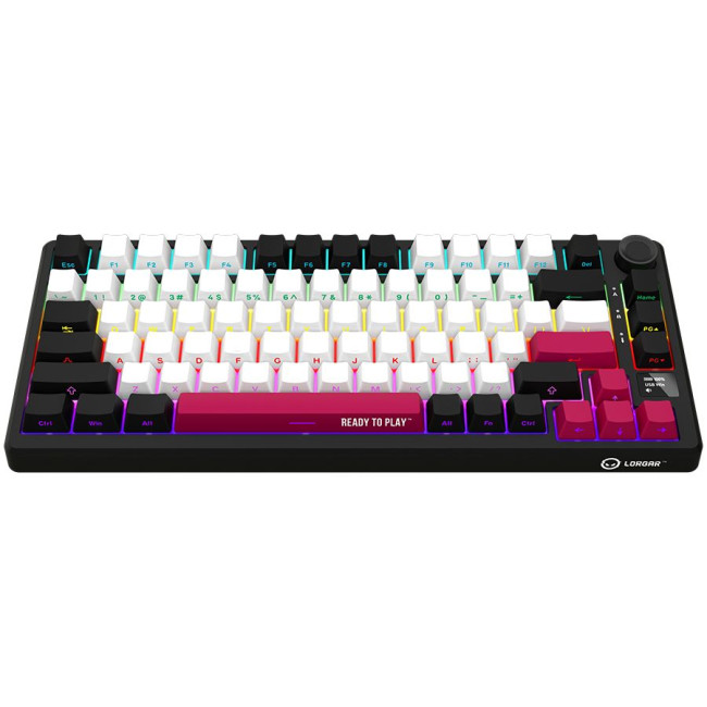 LORGAR KBP7075W, Wireless 75% Mechanical Gaming Keyboard Pro, Black/red, EN layout