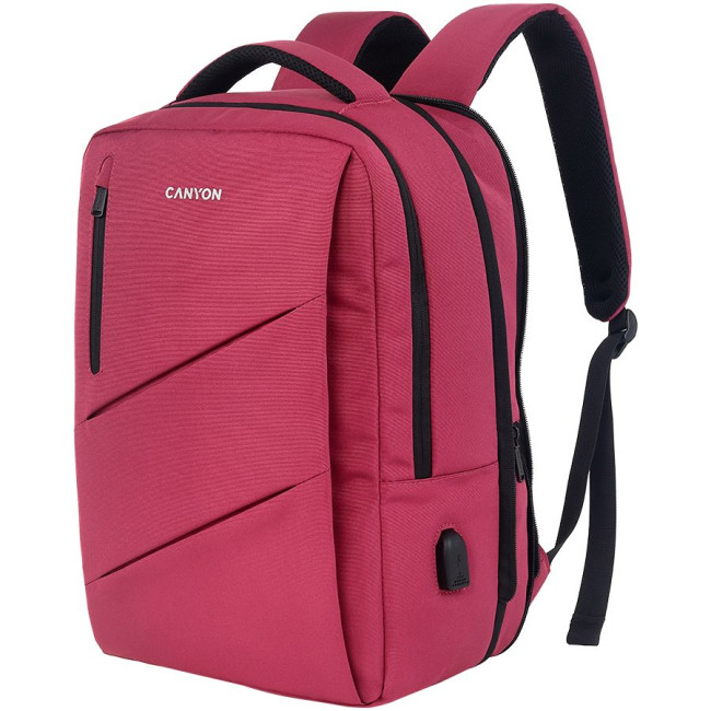 CANYON backpack BPE-5 Urban USB 15.6'' Red