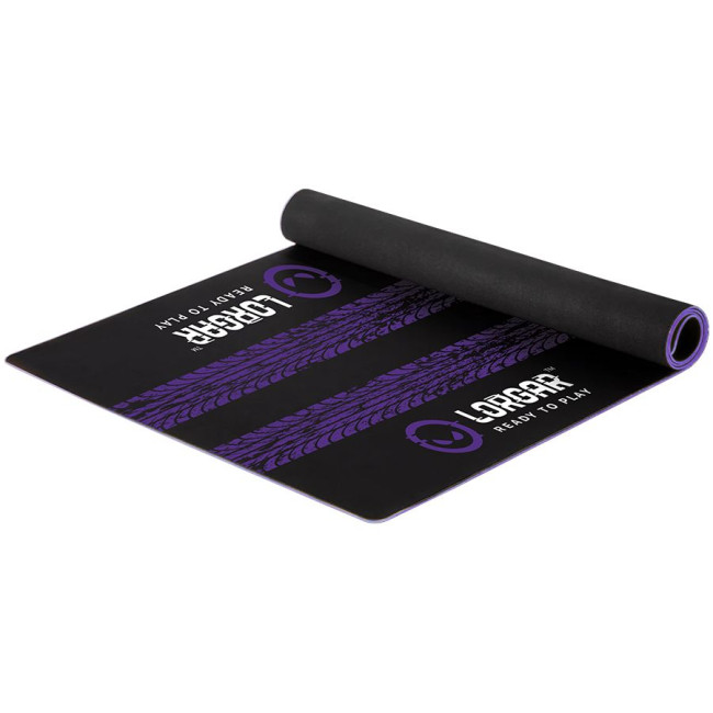 LORGAR RX1FM, Sim Racing Floor Mat Advanced, Stitched edge, 1,700X700X3 mm, Black/purple