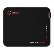 Lorgar Main 323, Gaming mouse pad, Precise control surface, Red anti-slip rubber base, size: 360mm x 300mm x 3mm, weight 0.21kg