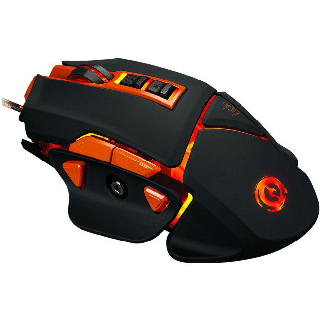 Маніпулятор миша дротова CANYON Optical gaming mouse  adjustable DPI setting 800/1600/2400/3200/4800/6400  LED backlight  moveable weight slot and retractable top cover for comfortable usage  Black rubber  cable length 1.70m  137*90*42mm  0.154kg(replacem