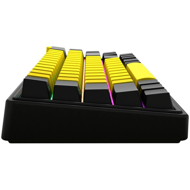 LORGAR KBP70MW, Wireless 65% Mechanical Gaming Keyboard Pro, Black/yellow, EN layout