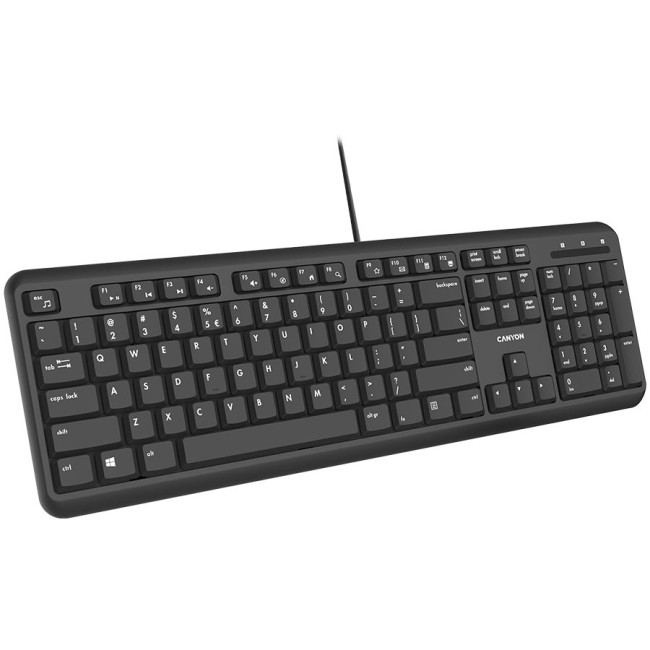 CANYON keyboard HKB-20 EN Velvet Wired  Black