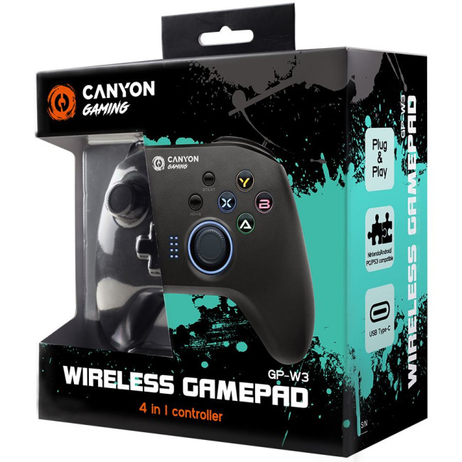 CANYON gamepad GP-W3 Android/Nintendo/PC/PS3 Wireless Black