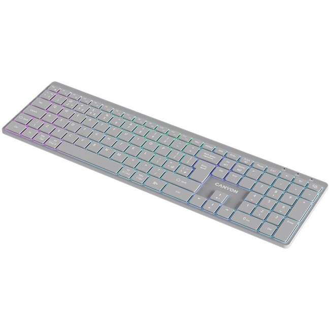 CANYON keyboard HKB-W11 UK/US RGB Dual Mode Wireless Grey