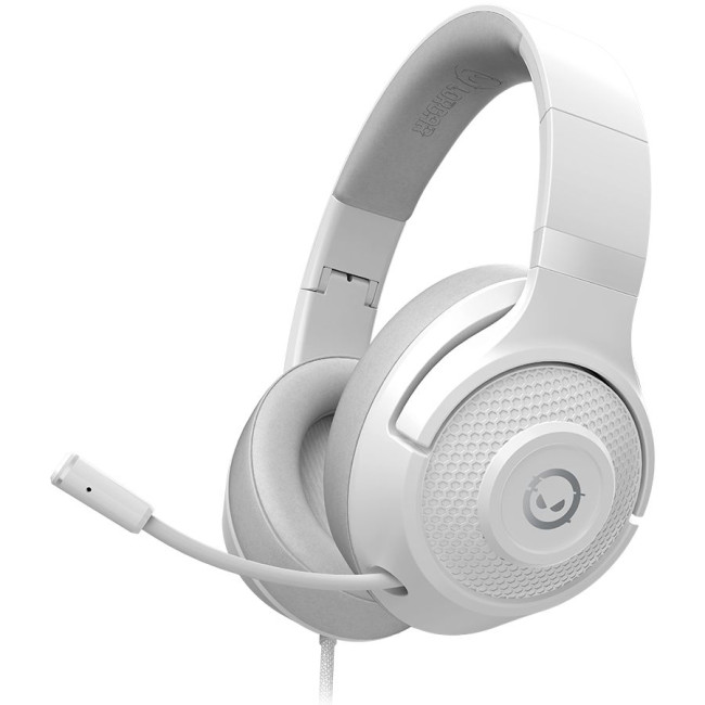 LORGAR Noah 101, Gaming headset with microphone, 3.5mm jack connection, cable length 2m, foldable design, PU leather ear pads, size: 185*195*80mm, 0.245kg, white
