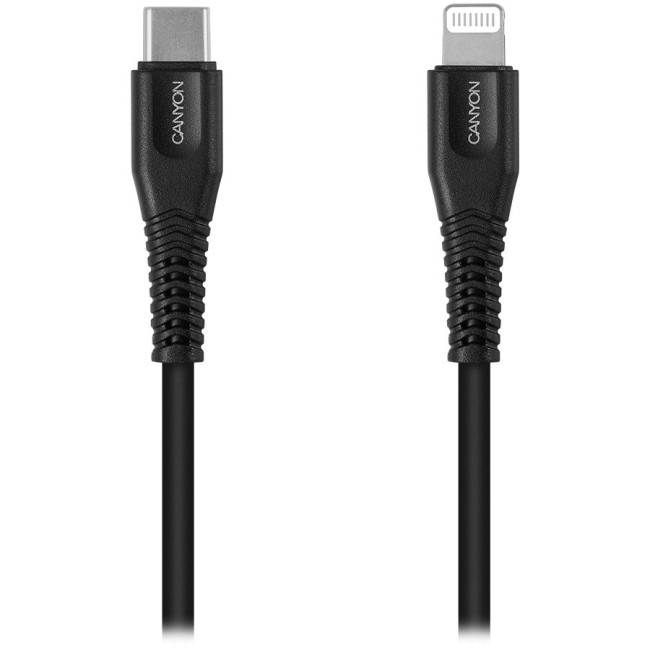 CANYON cable MFI-4 Type-C to Lightning 1.2m Black