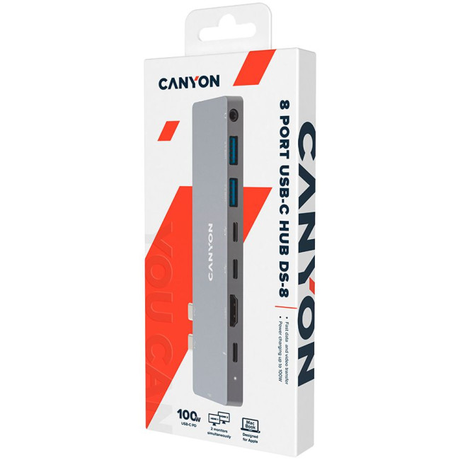 CANYON hub DS-8 8in1 Thunderbolt 4k Space Grey
