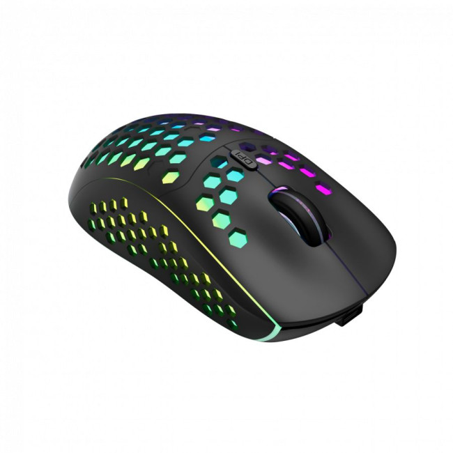 Canyon 7keys Gaming 2.4G wireless mouse, KA8 sensor, DPI up to 1600, rubber coating on panel, Huano 1million switch, 45cm PVC cable, ABS material. 400mAh battery, size: 125.8*63.7*41mm, weight: 95g, Black