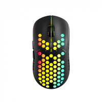 Canyon 7keys Gaming 2.4G wireless mouse, KA8 sensor, DPI up to 1600, rubber coating on panel, Huano 1million switch, 45cm PVC cable, ABS material. 400mAh battery, size: 125.8*63.7*41mm, weight: 95g, Black