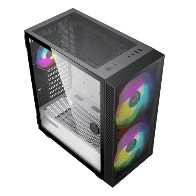 Корпус ATX  MID-Tower без блока живлення front panel with full mesh, remote control GAMEMAX Aero