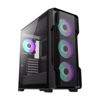 Корпус Tower E-ATX без блока живлення , закалене скло GAMEMAX Siege BK