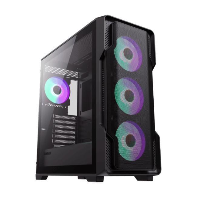 Корпус Tower E-ATX без блока живлення , закалене скло GAMEMAX Siege BK