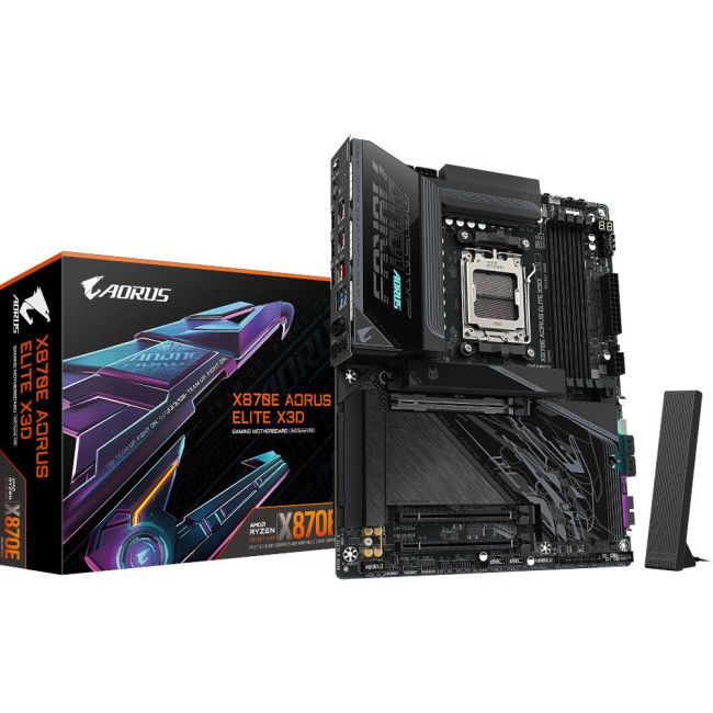 Mатеринська плата sAM5 AMD X870E 2xHDMI/2xUSB4 Type-C 4xM.2 5GbE LAN ATX GIGABYTE X870E AORUS ELITE X3D