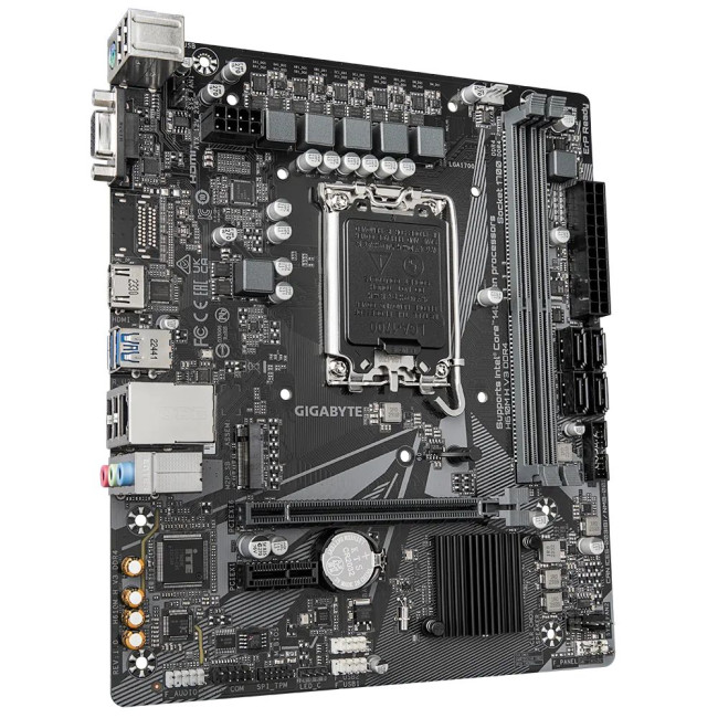 Mатеринська плата s1700 Intel H610 HDMI/VGA 1xM.2 GbE LAN mATX GIGABYTE H610M H V3 DDR4