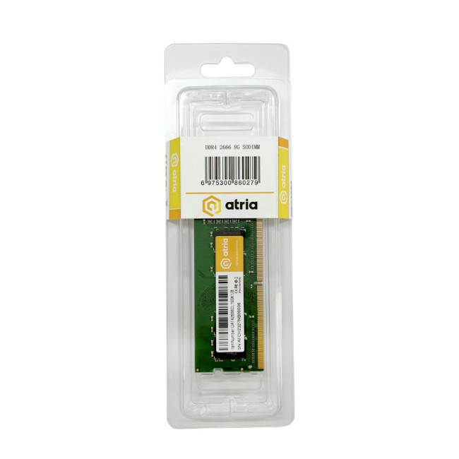 модуль пам'яті 8Gb DDR4 2666MHz sodimm ATRIA UAT42666CL19SK1/8
