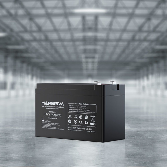 AGM батарея 12V/7Ah глибокого розряду MR-PBU12/7Герметична свинцево-кислотна батарея  12V/7Ah, MARSRIVA MR-PBU12-7