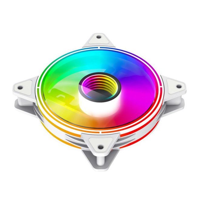 Кулер для корпусу 120 мм, 3pin(M/F)/3+4pin Molex ARGB, білий FN-12Rainbow-Q-Infinity WT GAMEMAX FN-12Rainbow-Q-Infinity WT