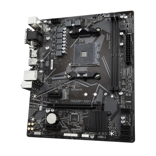 Mатеринська плата sAM4 AMD A520 HDMI/DVI/VGA M.2GbE LAN mATX GIGABYTE A520M S2H