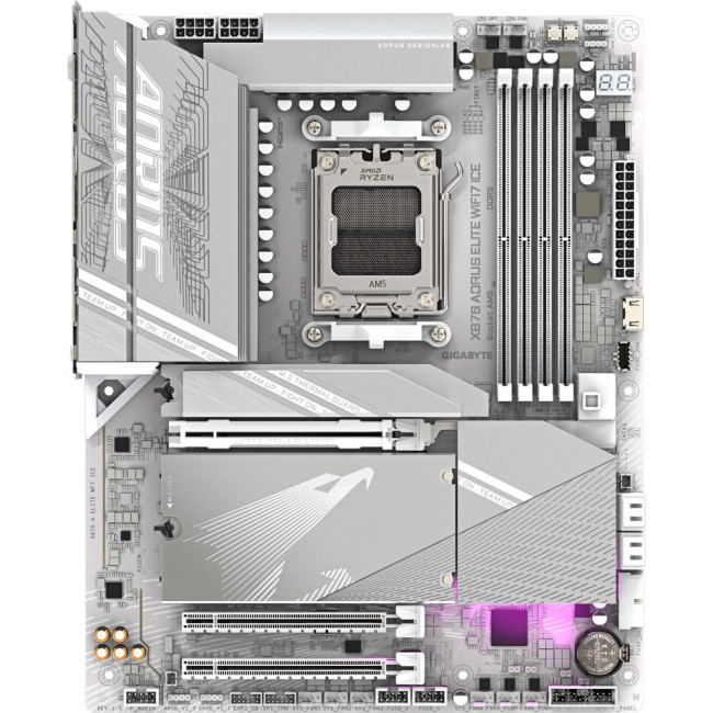 Mатеринська плата sAM5 AMD X870 HDMI 4xM.2  USB4.0 2.5GbE LAN ATX GIGABYTE X870 AORUS ELITE WIFI7 ICE