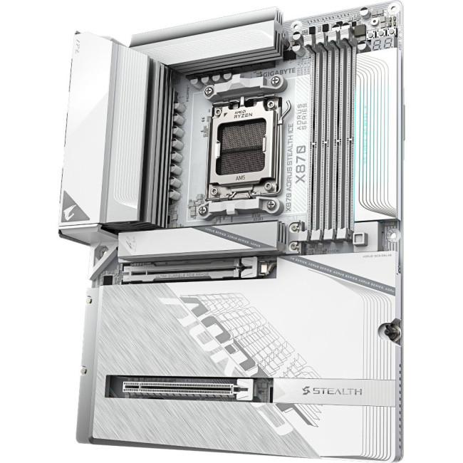 Mатеринська плата sAM5 AMD X870 HDMI/2xUSB4 Type-C 4xM.2 5GbE LAN ATX GIGABYTE X870 AORUS STEALTH ICE
