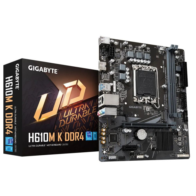 Mатеринська плата s1700 Intel H610 HDMI 1xM.2 GbE LAN mATX GIGABYTE H610M K DDR4