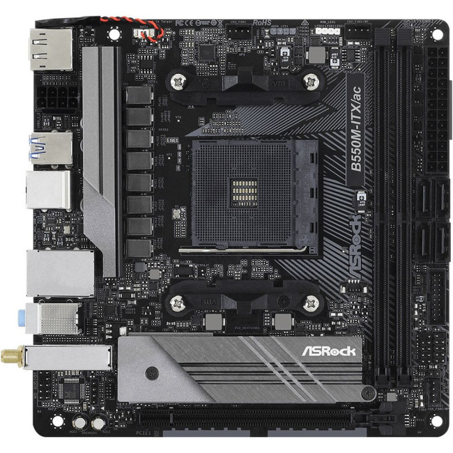 Mатеринська плата sAM4 AMD B550 2xDDR4 HDMI/DP 2xM.2  GbE LAN mini-ITX ASROCK B550M-ITX/AC