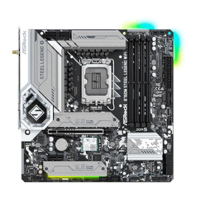 Mатеринська плата s1700 Intel B760 DP/HDMI/eDP 3xM.2 4xDDR5 2.5GbE LAN mATX ASROCK B760M STEEL LEGEND WIFI