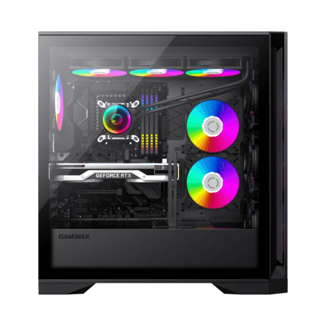 Корпус Tower E-ATX без блока живлення , закалене склоE-ATX,ATX, M-ATX,ITX, Tempered Glass,Mesh,USB2. GAMEMAX Leader