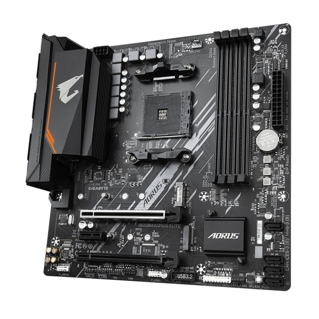 Mатеринська плата sAM4 AMD B550 4xDDR HDMI/DVI2xM.2 (PCIe 4.0) USB 3.2 GbE LAN mATX GIGABYTE B550M AORUS ELITE