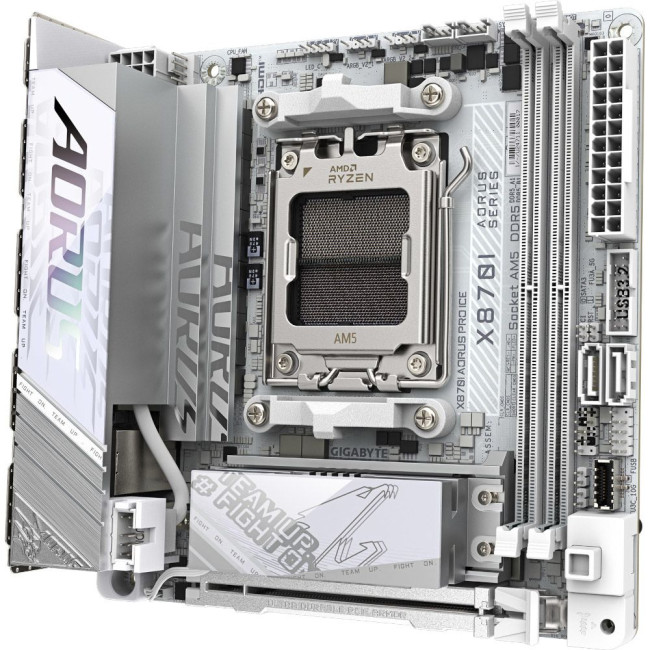 Mатеринська плата sAM5 AMD X870 HDMI 2xM.2  USB4.0 2.5GbE LAN Mini-ITX GIGABYTE X870I AORUS PRO ICE