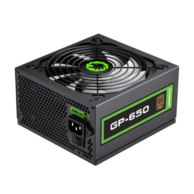 Блок живлення ATX 650W APFC, 80+Bronze, вентилятор 140 мм, чорний, коробочний GAMEMAX GP-650