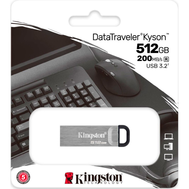 Флеш пам'ять 512GB USB 3.2 Gen 1 DataTraveler Kyson KINGSTON DTKN/512GB
