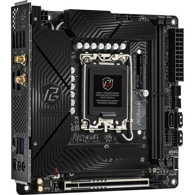 Mатеринська плата s1700 Intel B760 HDMI/DP 2xM.2 2xDDR5 2.5GbE LAN mini-ITX ASROCK B760I LIGHTNING WIFI
