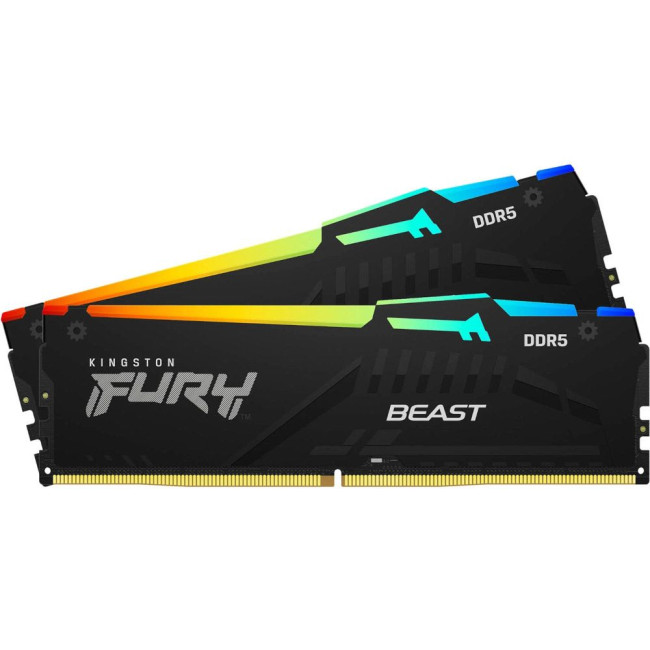 модуль пам'яті 32Gb DDR5 6000MHz Fury Beast RGB (2x16) EXPO+XMP KINGSTON KF560C36BBE2AK2-32