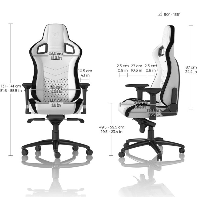 Крісло геймерське Noblechairs NOBLECHAIRS EPIC White/Black (NBL-PU-WHT-001)