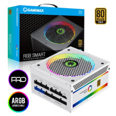 Блок живлення 850W, 80 Gold,ARGB ring fan 140mm,fully modularOPP, OVP, UVP, OCP, OTP, SCP GAMEMAX RGB850 PRO WH