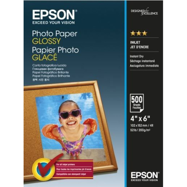 Папір глянцевий, 500 аркушівЗаміна C13S042201 EPSON 10x15 Glossy Paper(500sh) (C13S042549)