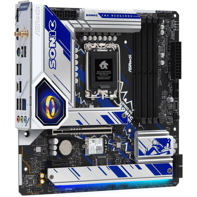 Mатеринська плата s1700 Intel B760 4xDDR5 DP/HDMI/eDP 4xM.2 2.5GbE LAN mATX ASROCK B760M PG SONIC WIFI