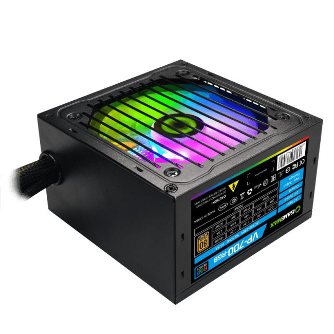 Блок живлення ATX 700W,RGB,коробочний, APFC, 12см вент, 80+Bronze GAMEMAX VP-700-RGB