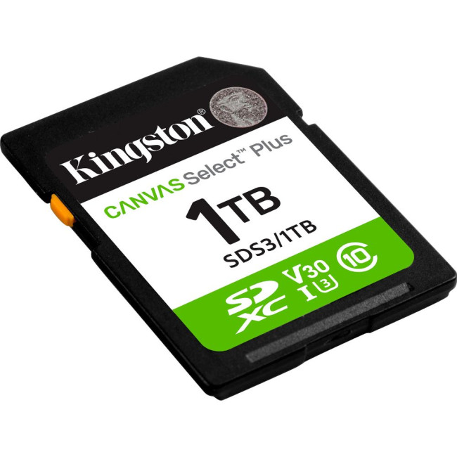 Карта пам'яті 1TB SDXC Canvas Select Plus Gen3 150MB/s C10 UHS-I U3 V30 KINGSTON SDS3/1TB
