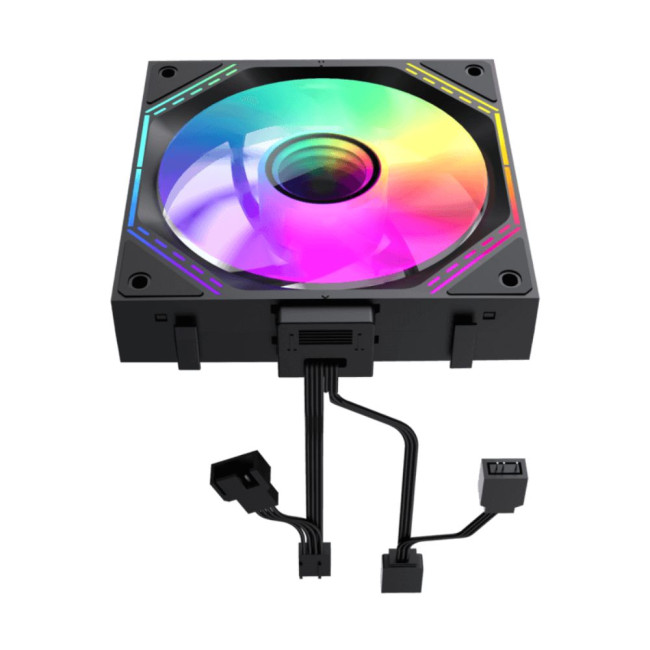 Кулери для корпусу КІТ 3х120мм,4pin(M/F)/3pin(M/F), ARGB, PWM, чорна рамка FN12A-S3I GAMEMAX FN12A-S3I