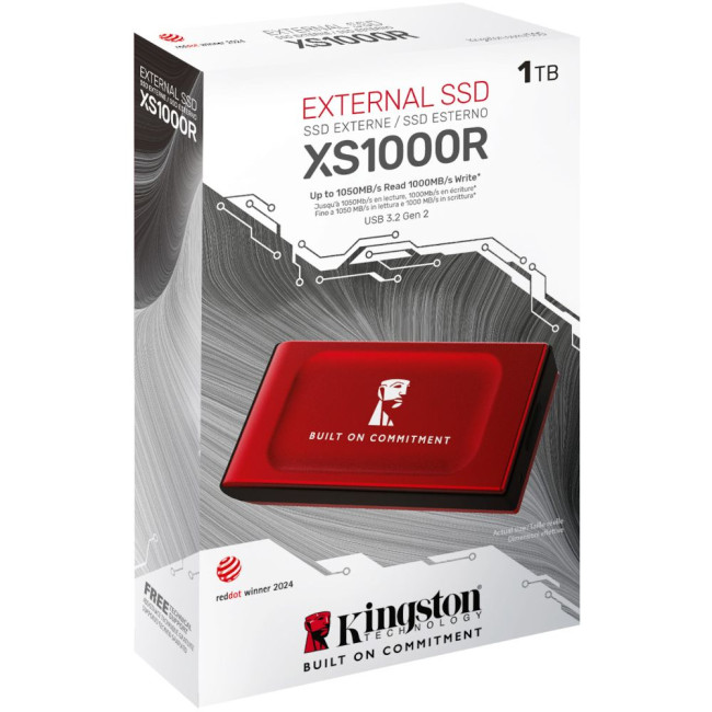 SSD накопичувач зовнішній 1TB XS1000 BOC Red External USB 3.2 Gen 2 Portable SSD KINGSTON SXS1000R/1000GA