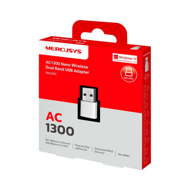 Бездротовий мережевий USB-адаптер MERCUSYS, MA30N MERCUSYS MA30N