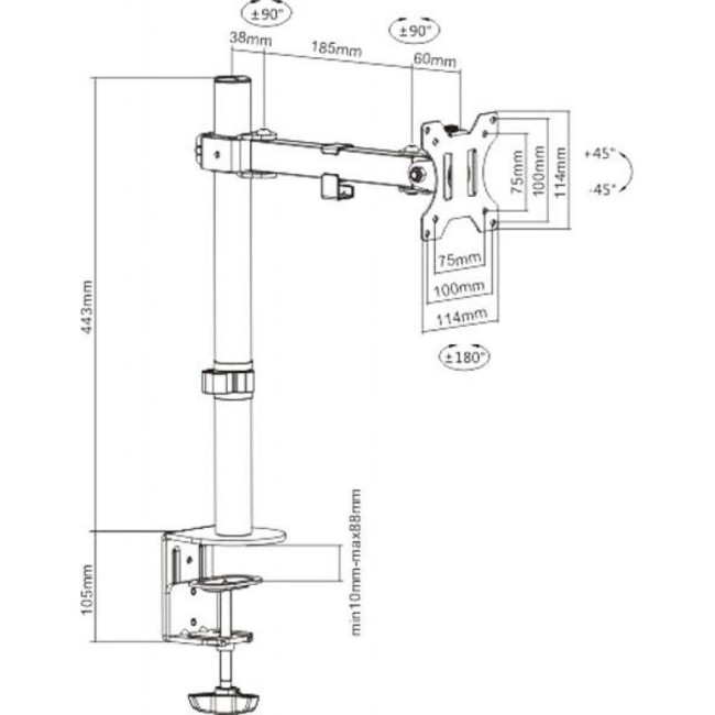 Підставка для монітора LDT12-C011 BRATECK LDT12-C011
