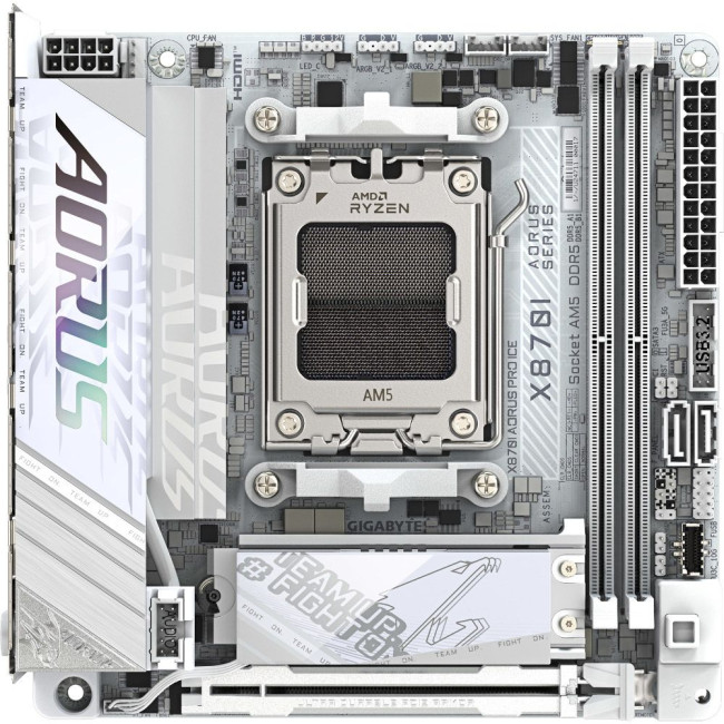 Mатеринська плата sAM5 AMD X870 HDMI 2xM.2  USB4.0 2.5GbE LAN Mini-ITX GIGABYTE X870I AORUS PRO ICE