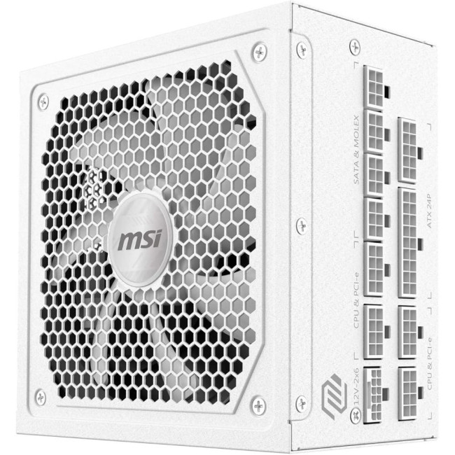 Блок живлення MSI ATX 1000W MAG A1000GL PCIE5 WHITE, EU, 1000W, Fully-Modular, 80 Plus Gold MSI MAG A1000GL PCIE5 WHITE