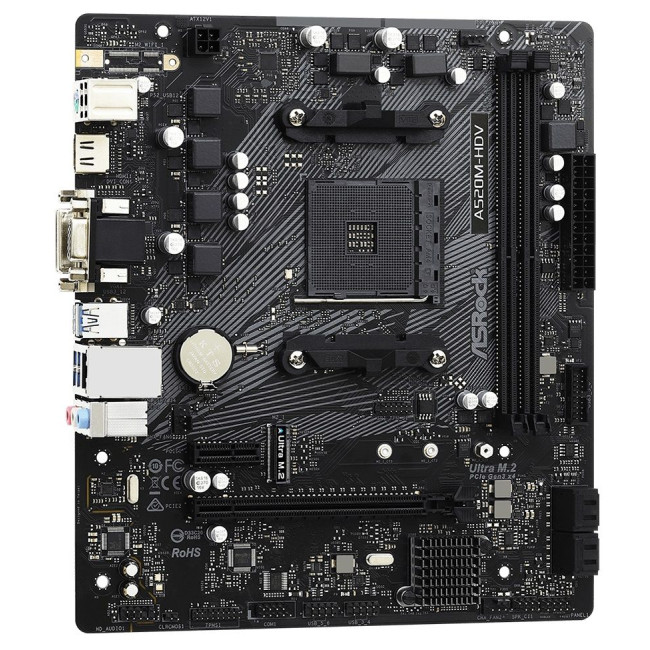 Материнська плата AMD AM4 A520 2DDR4 1PCIex16 VGA/DVI/HDMI ASROCK A520M-HDV