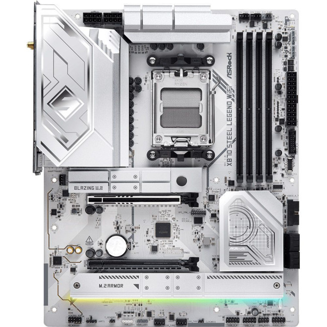 Mатеринська плата sAM5 AMD X870 4xDDR5 HDMI/2xUSB4 3xM.2 2.5GbE LAN ATX ASROCK X870 STEEL LEGEND WIFI
