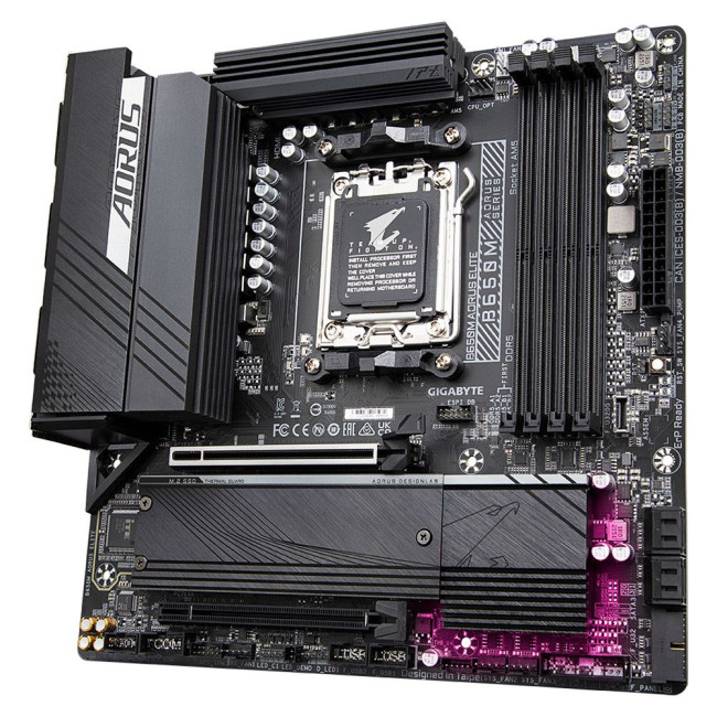 Mатеринська плата sAM5 AMD B650 DP/HDMI 2xM.2 2.5GbE LAN mATX GIGABYTE B650M AORUS ELITE